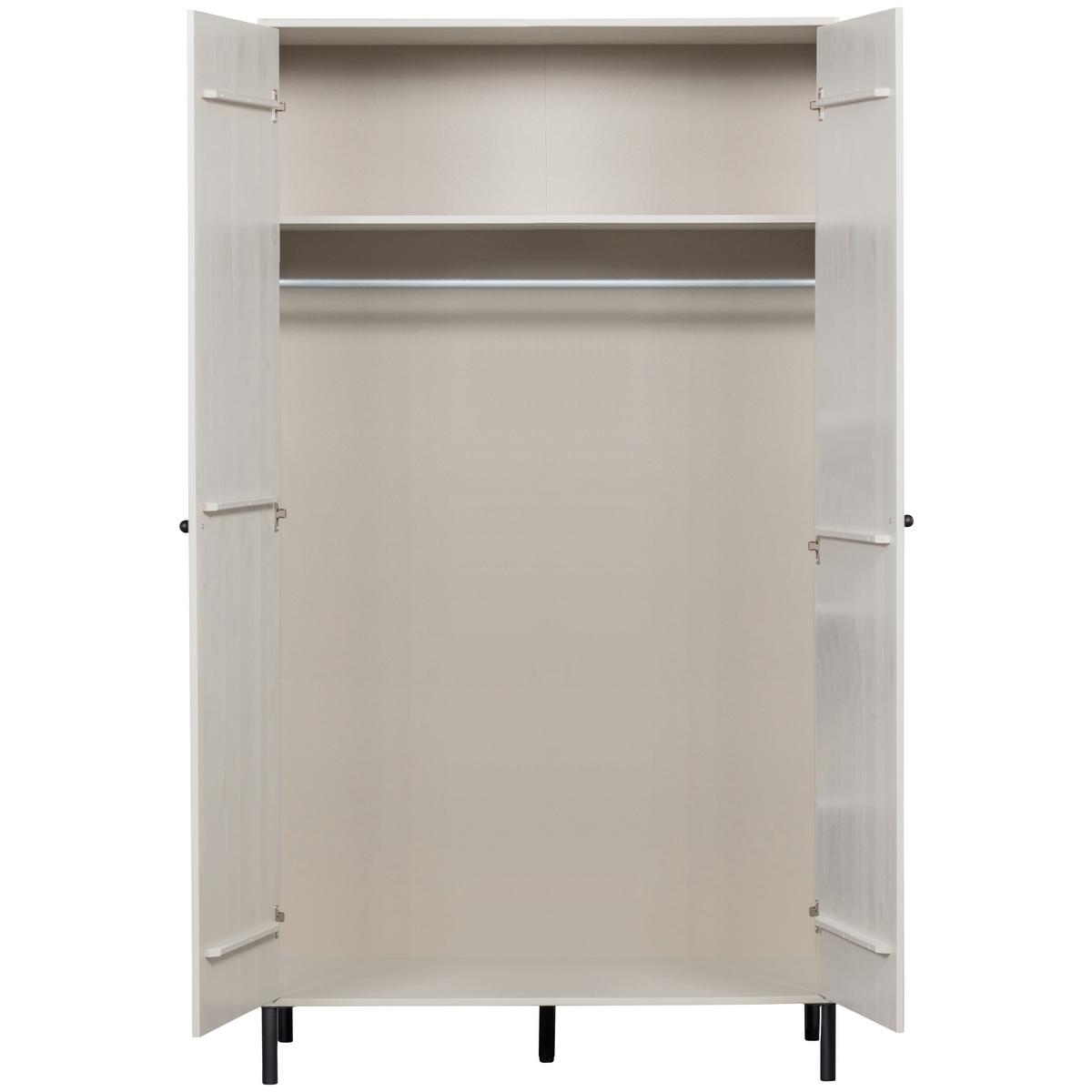 Drehtürenschrank Xina Grau - Schwarz/Grau, Basics, Holz/Metall (110/202/58cm) - MID.YOU