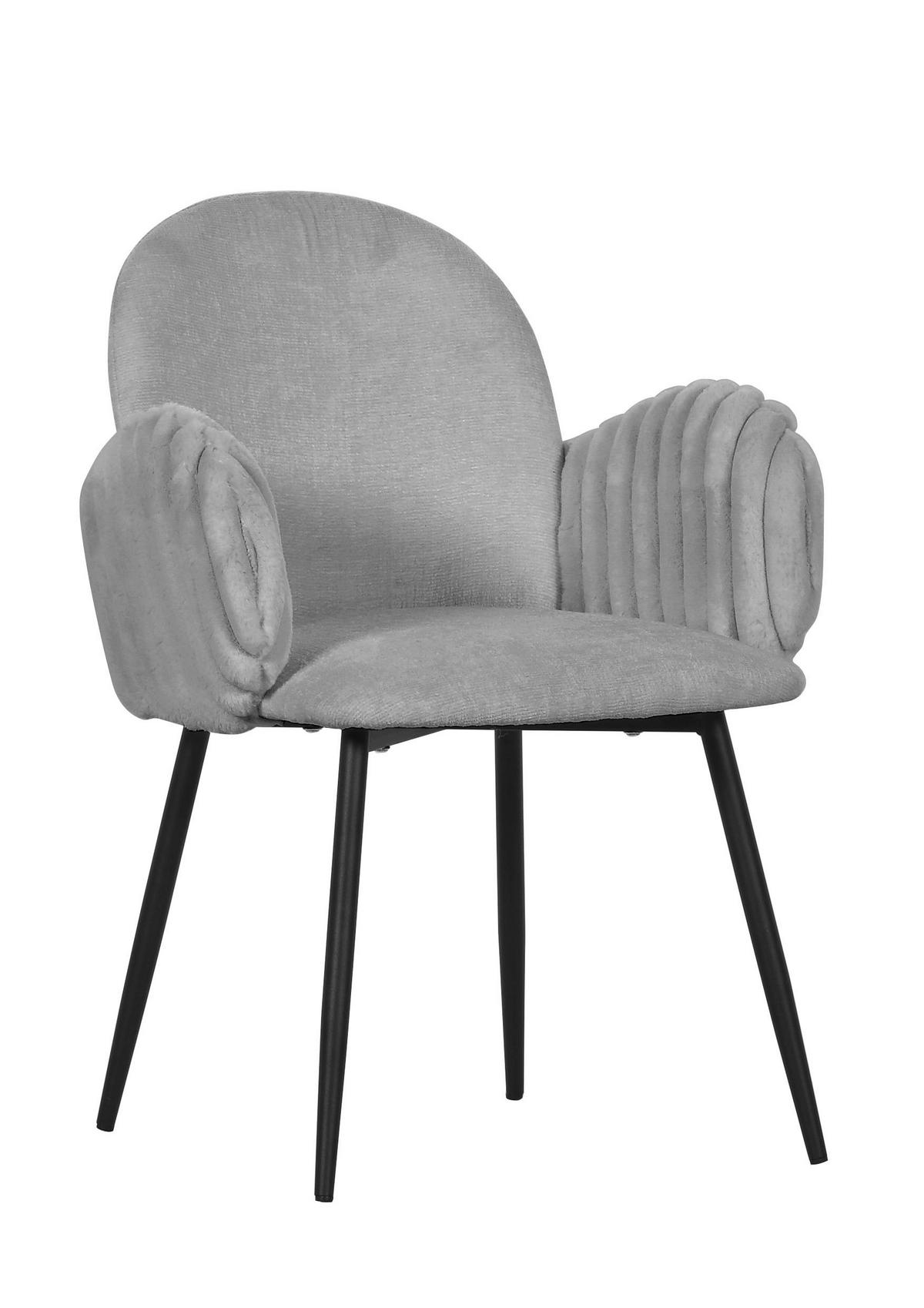 Fotelj Butterfly, Siva - siva/črna, Trendi, kovina/tekstil (63/83/62cm) - Premium Living