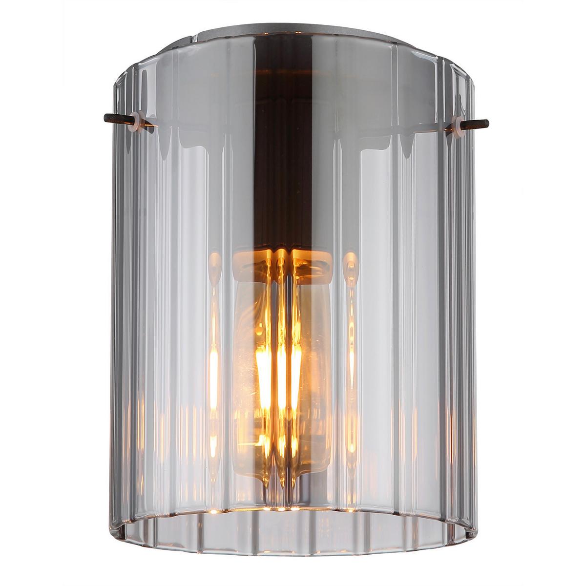 Deckenleuchte Tulivar Dunkelgrau max. 40 Watt - Dunkelgrau, Design, Glas/Metall (18/23cm) - Globo