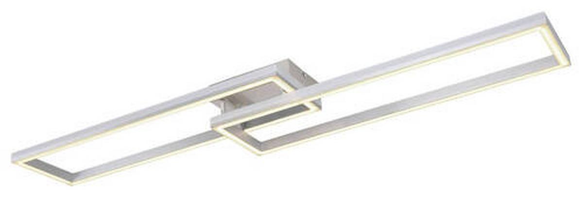 Stropna Led-svetilka Salmos, S Sijalko - srebrne barve/opal, Design, kovina/umetna masa (119,5/25,5/10cm) - Globo