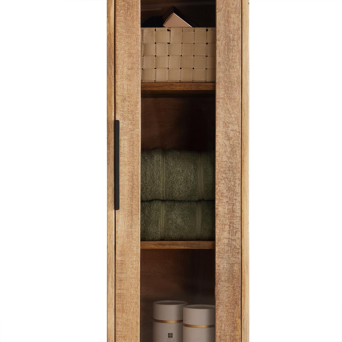 Regal Everest Naturfarben/Schwarz - Schwarz/Naturfarben, Natur, Holz/Metall (30/130/32cm) - Mömax