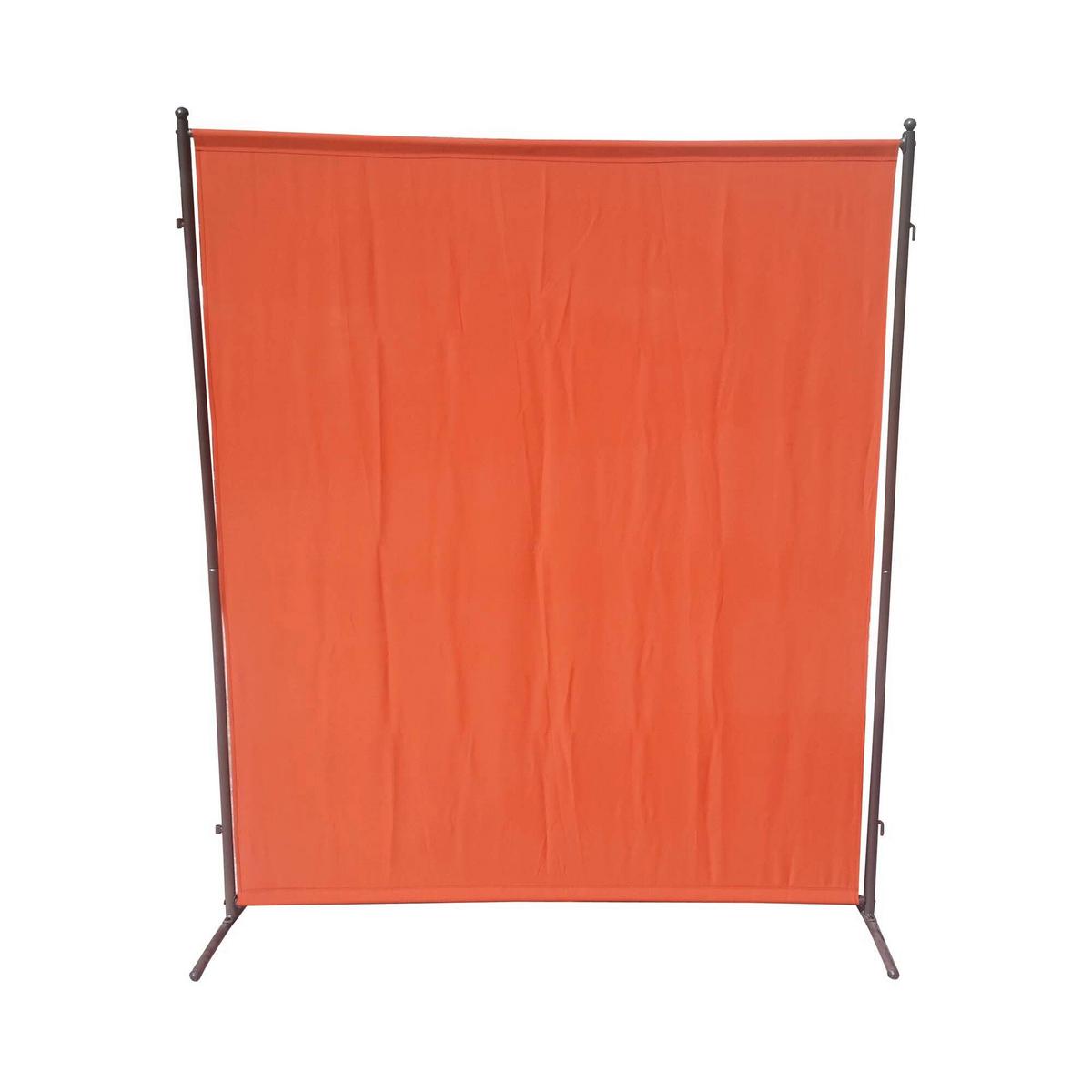 Sichtschutz Textil Silber/Terracotta - Silberfarben/Terracotta, KONVENTIONELL, Textil/Metall (155/188/50cm) - Gardenson