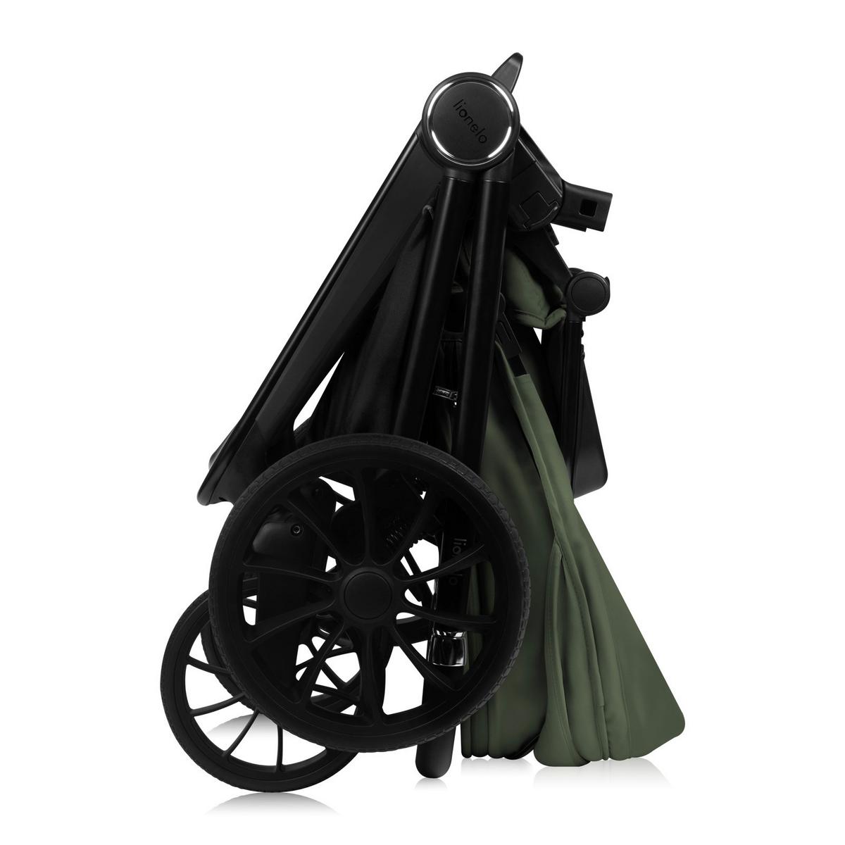 WÓZEK DZIECIĘCY - ZESTAW MIKA PLUS 2IN1 - oliwkowa zieleń, Basics (62/62/40cm) - Lionelo