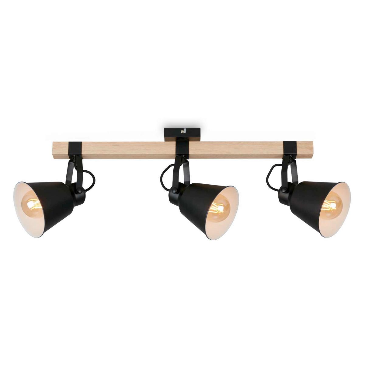 Strahler Talle Schwarz max. 40 Watt - Schwarz, ROMANTIK / LANDHAUS, Holz (68/14,5/24cm) - Briloner