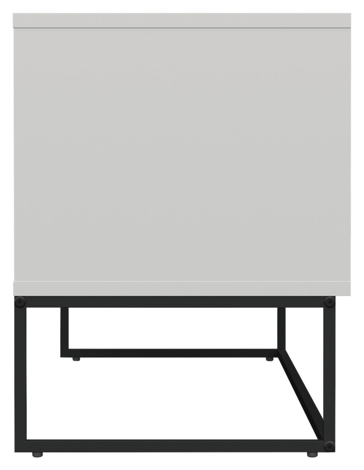 KOMODA NISKA LIPP - biały/czarny, Design, materiał drewnopochodny/metal (118/57/43cm)