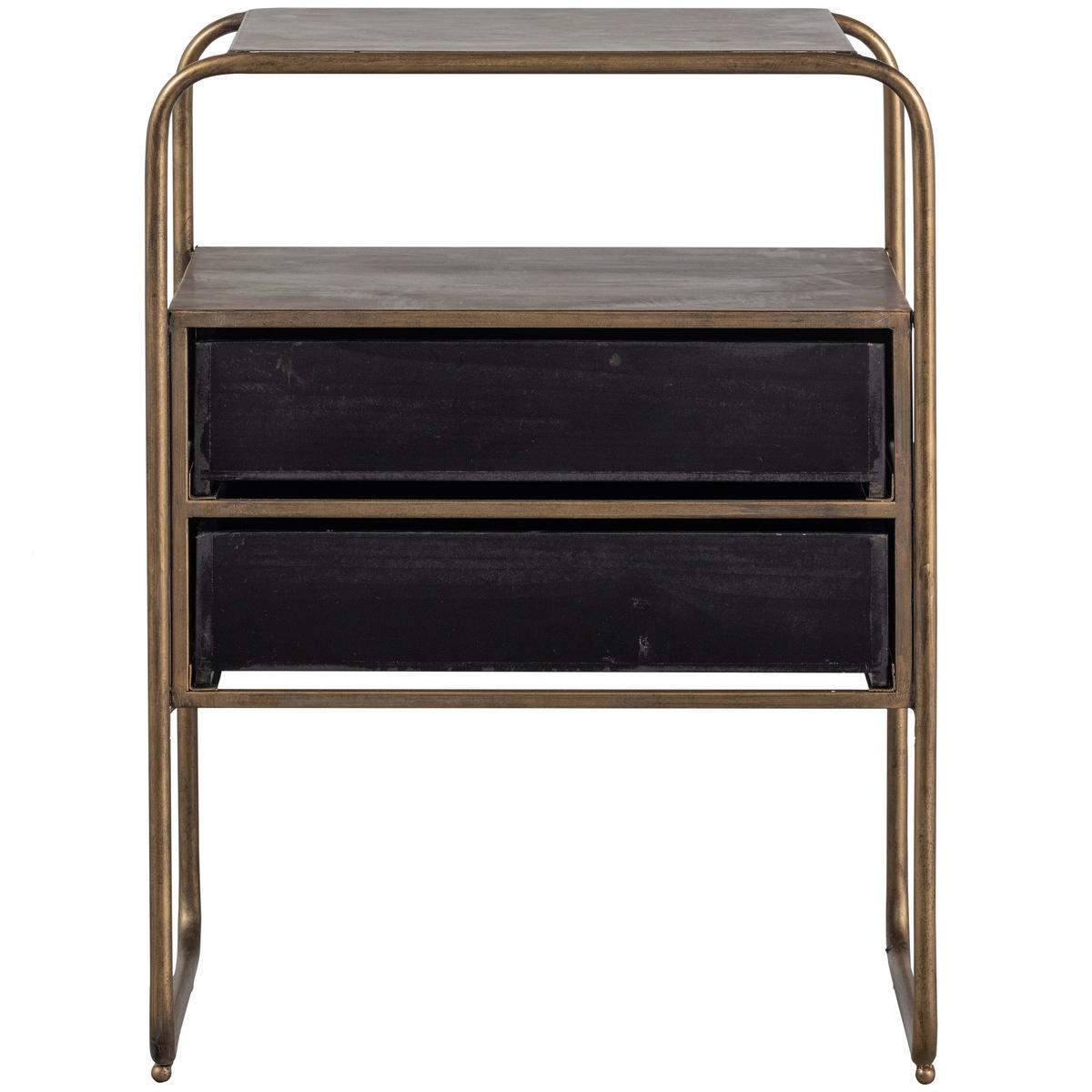 Nachttisch Polite, Messingfarben B: 45 cm - Messingfarben/Schwarz, Design, Metall (45/38/62cm) - Livetastic