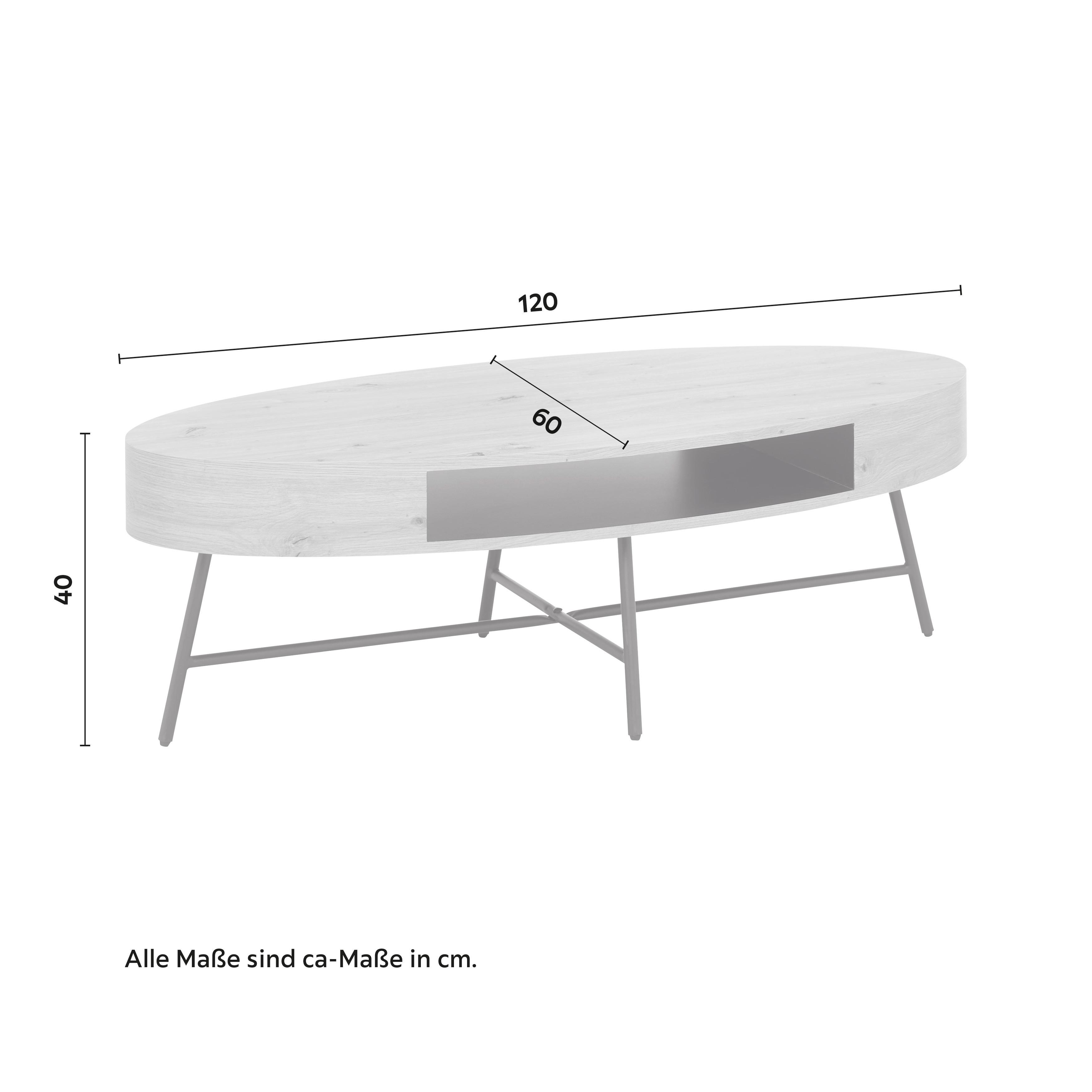 SOFFBORD EMILIA - svart/ekfärgad, Modern, metall (120/60/40cm) - Bessagi Home