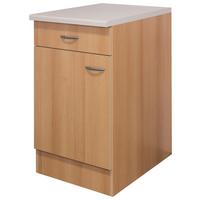 Küchenunterschrank "Nano" , Buche - Edelstahlfarben/Beige, MODERN, Holzwerkstoff/Kunststoff (50/85/57cm) - FlexWell