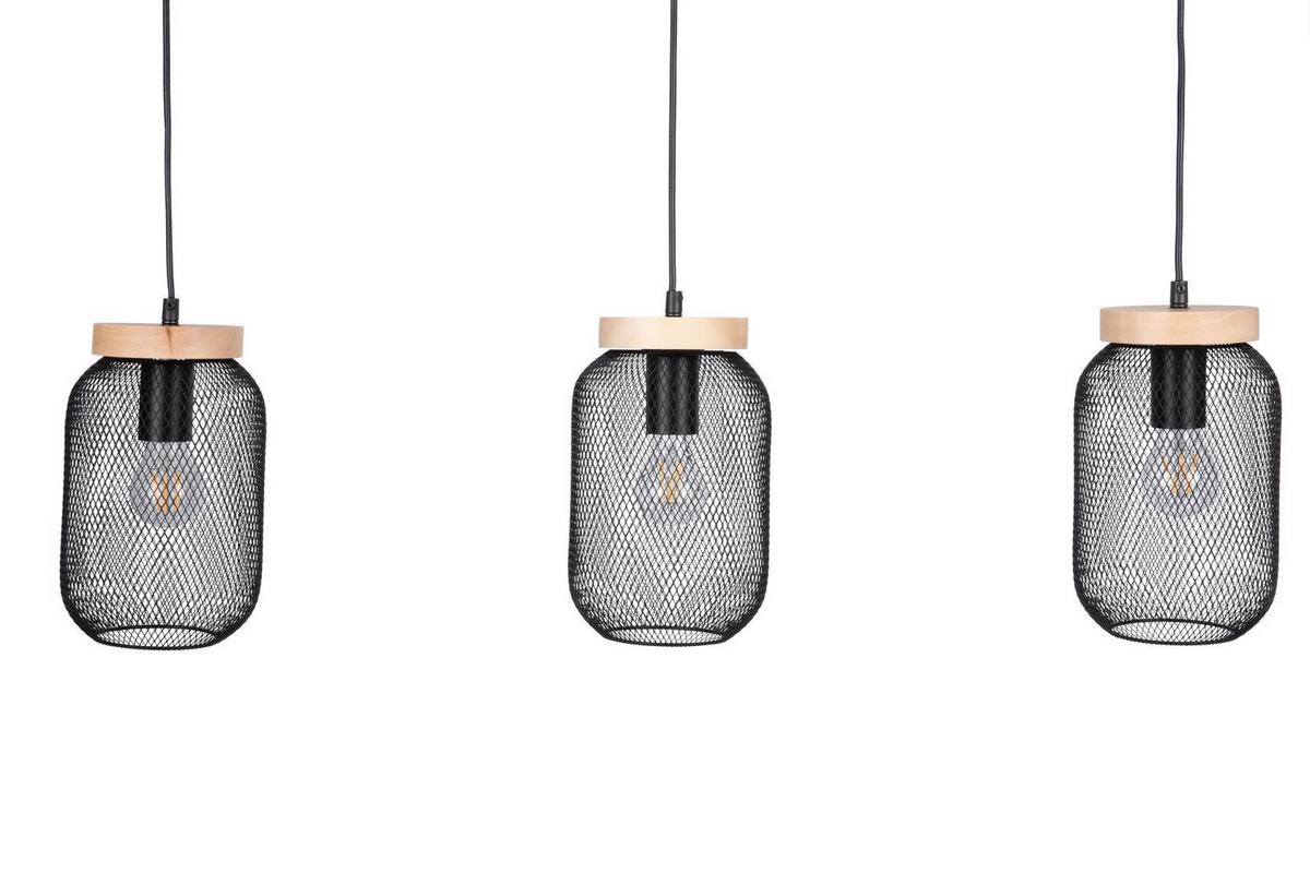 LAMPA WISZĄCA LT2390-03 CHESTER *SBM* - czarny, Lifestyle, metal/drewno (16/120cm) - Marama