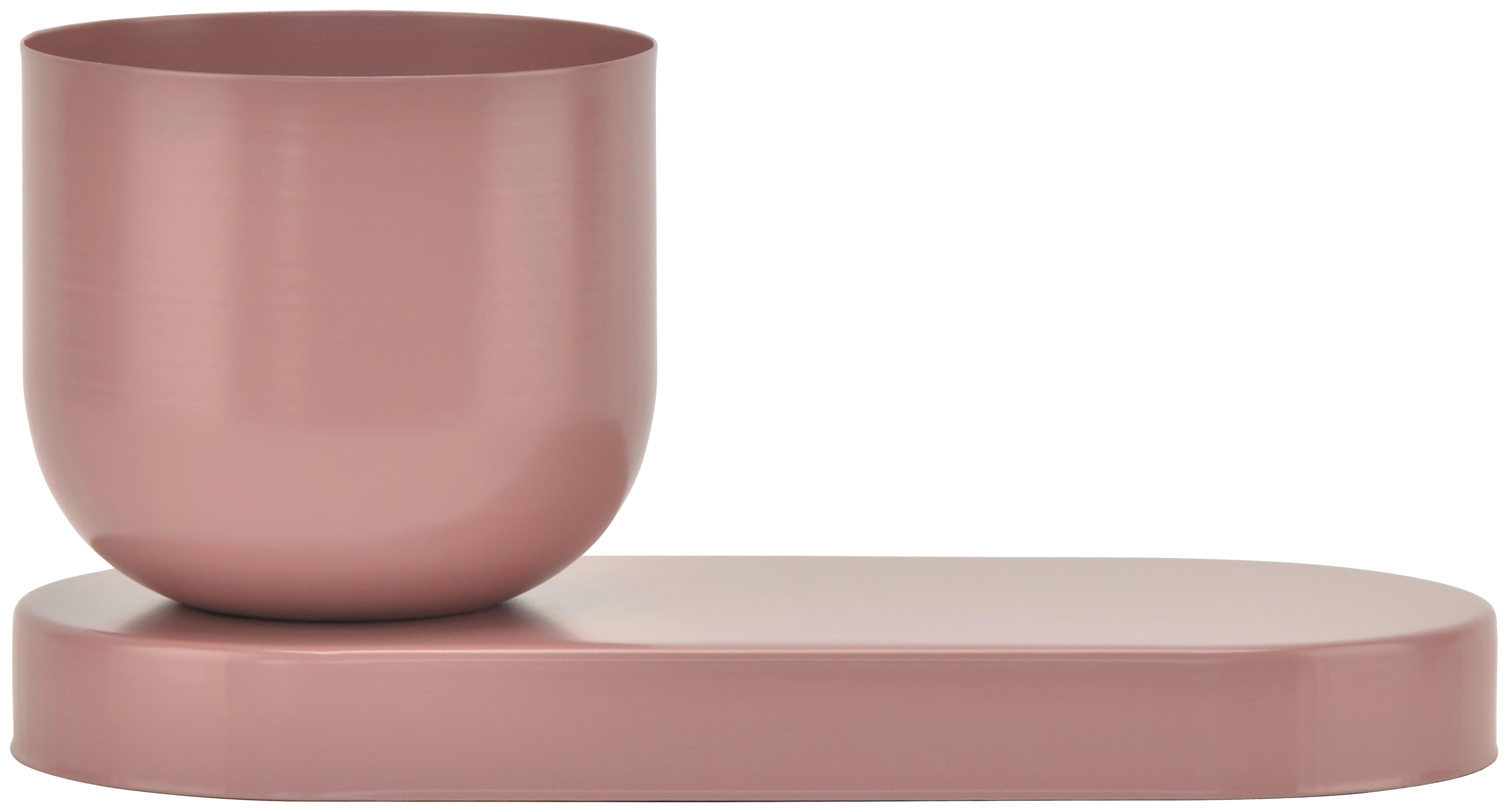 Mască pentru ghiveci Lio - roz antic, metal (27/13/12cm) - Mömax