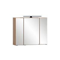 Spiegelschrank in Eiche Wotan - Eiche Wotan/Schwarz, ROMANTIK / LANDHAUS, Glas/Holzwerkstoff (80/64/20cm) - Mömax