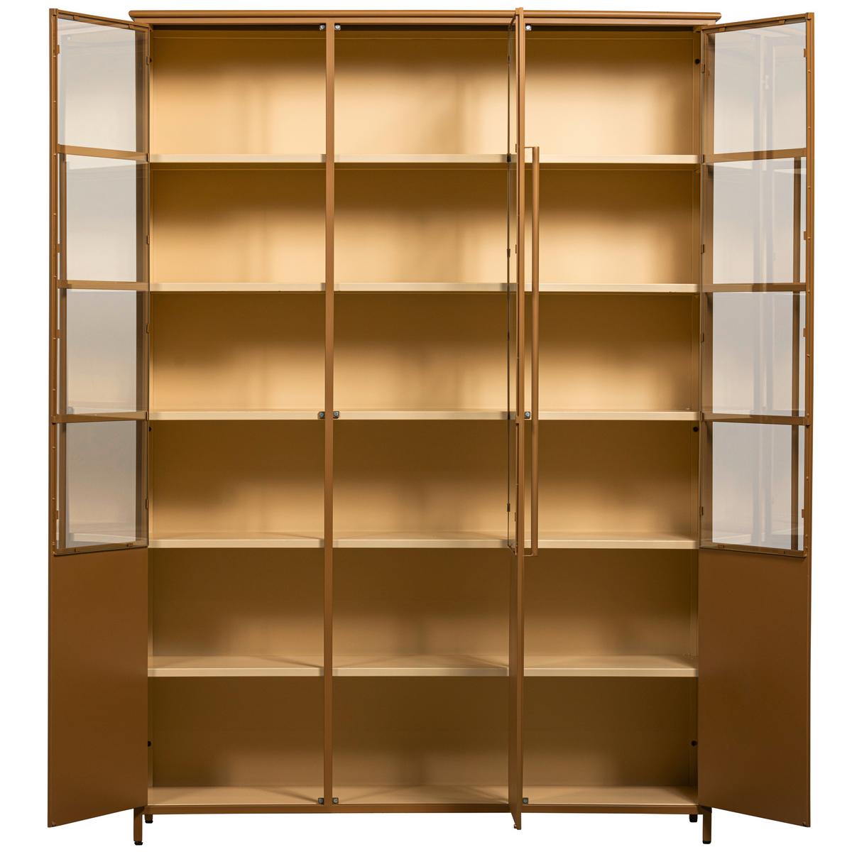 Vitrine Exhibit Honiggelb - Honig, Design, Glas/Metall (140/200/40cm) - Livetastic