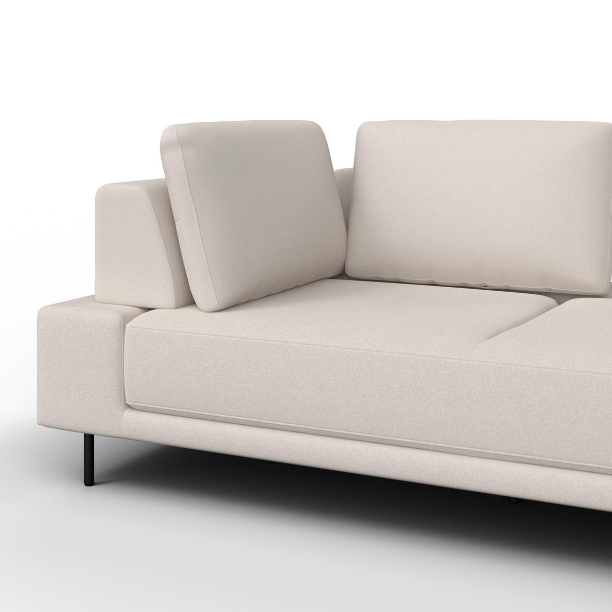 Sedežna Garnitura Mani - črna/bež, Moderno, kovina/tekstil (309/89,2/183,5cm) - Bessagi Home
