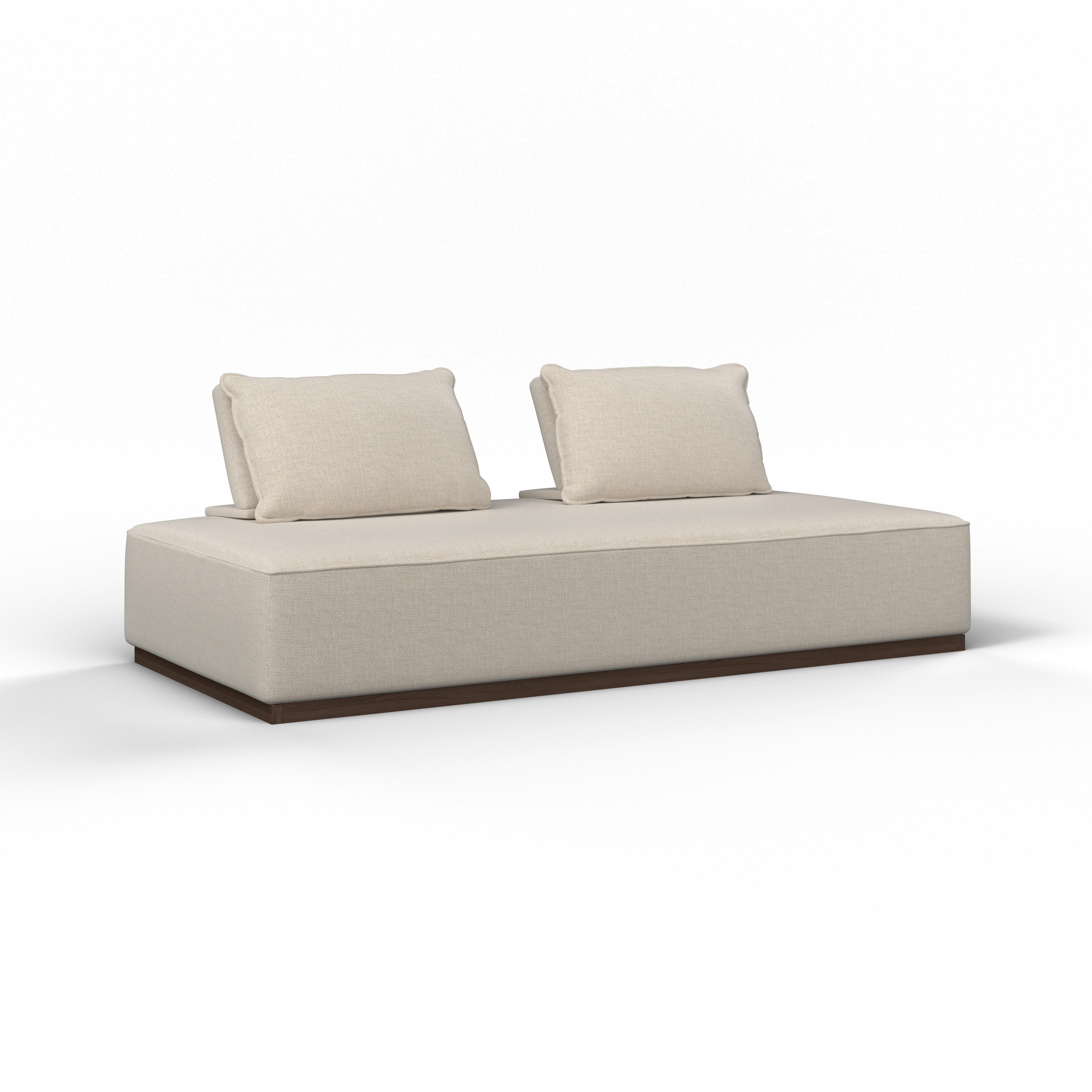 2-SITS SOFFA CHRISTINA - beige/valnötsfärgad, Modern, trämaterial/trä (215,5/87/106cm) - Bessagi Home