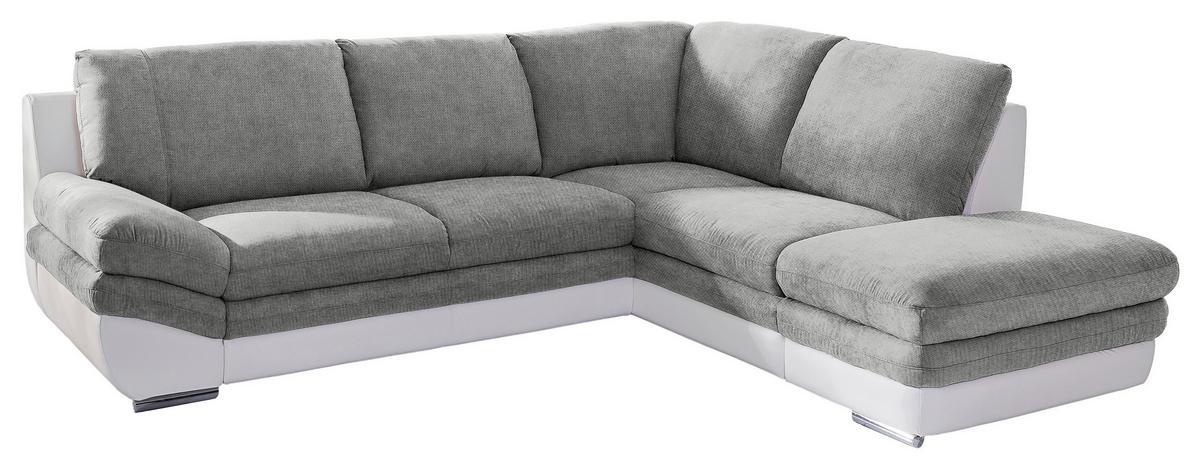 Wohnlandschaft "Nardo" , dunkelgrau - Chromfarben/Dunkelgrau, MODERN, Textil/Metall (264/221cm) - MID.YOU