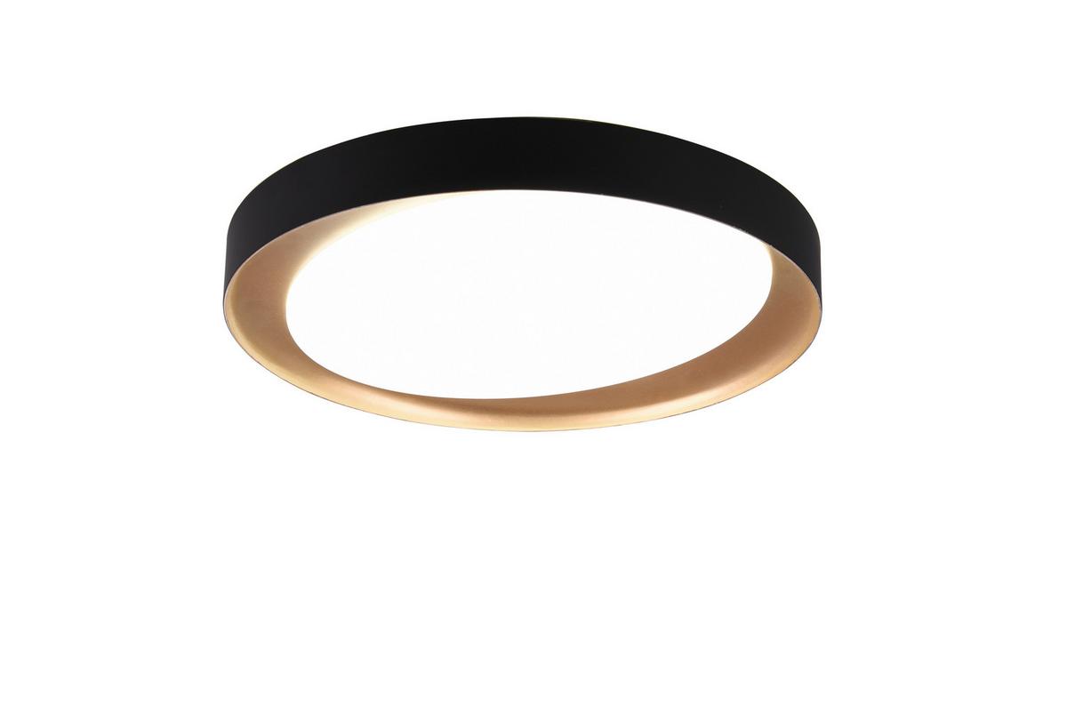 Deckenleuchte Zeta Schwarz/Gold max. 24 Watt - Goldfarben/Schwarz, Design, Kunststoff (48,5/48,5/7cm)