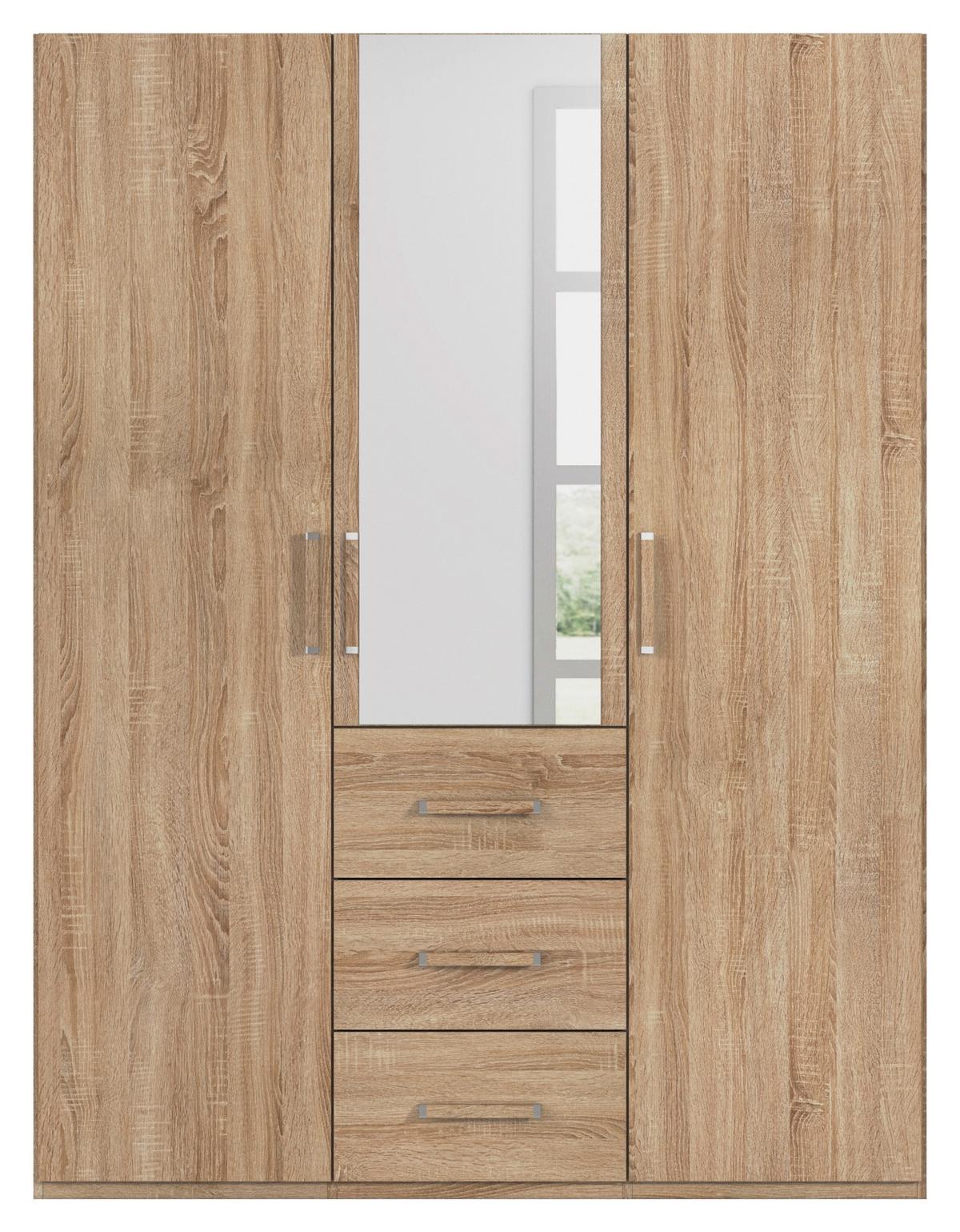 Omara S Klasičnimi Vrati Evelyn, Barva Hrasta - hrast sonoma, Design, umetna masa/steklo (151/197/60cm) - Novel