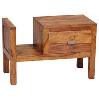 Nočna Omarica Mumbai - barve kroma/barve indijskega rožnega lesa, Konvencionalno, kovina/les (60/40/30cm) - MID.YOU