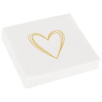 Cocktailserviette Linda in Weiß ca. 25x25cm - Goldfarben/Weiß, KONVENTIONELL, Papier (25cm)