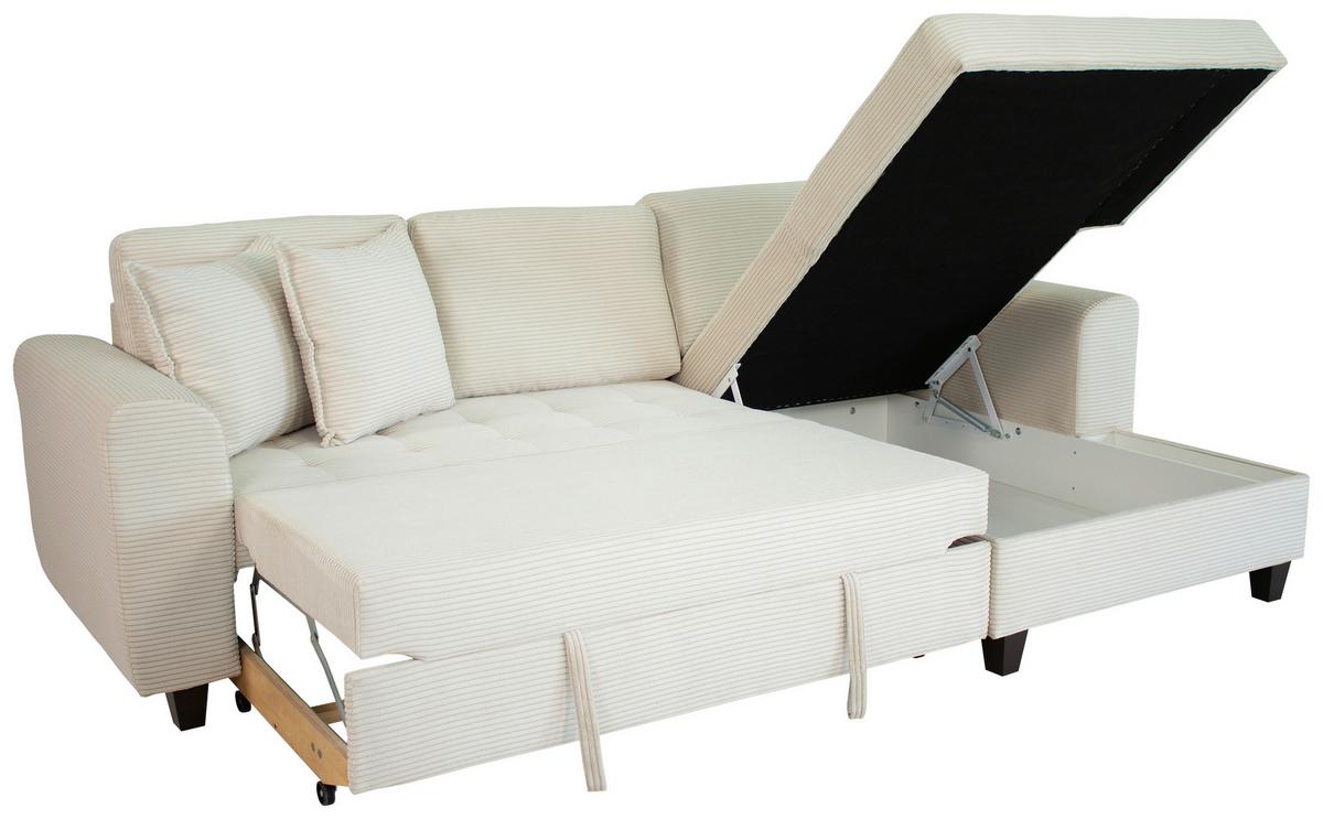 Ugaona Garnitura Moritz - krem, Trendi, tekstil (265/155cm)