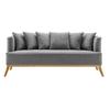 Bigsofa Mina Grau Velours - Grau, MODERN, Holz/Textil (190/78/81cm) - Bessagi Home