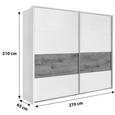 Omara Z Drsnimi Vrati Bert - aluminij/črna, Konvencionalno, kovina/leseni material (270/210/65cm) - Mömax modern living Omara Z Drsnimi Vrati Bert - aluminij/črna, Konvencionalno, kovina/leseni material (270/210/65cm) - Mömax modern living