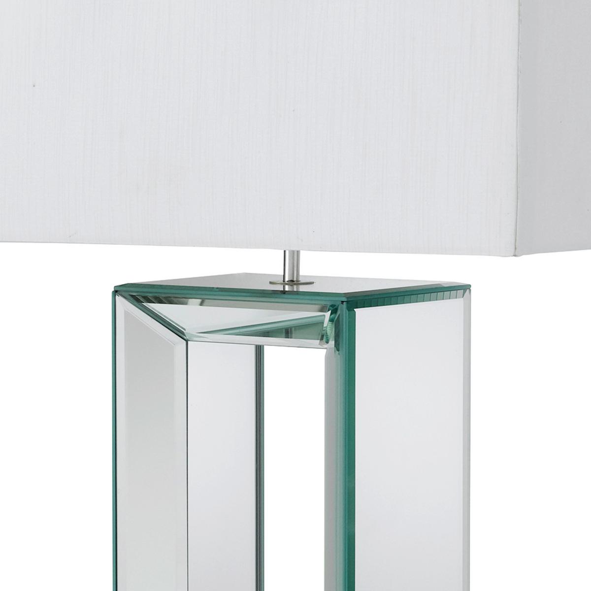 Asztali Lámpa Eu1610 Mirror - fehér, Design, műanyag/üveg (38/25/58cm)