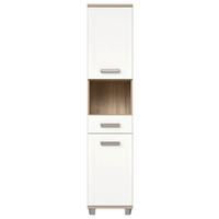 Magasszekrény Veris - nemesacélszínű/tölgyfa színű, Konventionell, faalapú anyag/fém (40,2/186,82/34,8cm) - Mömax