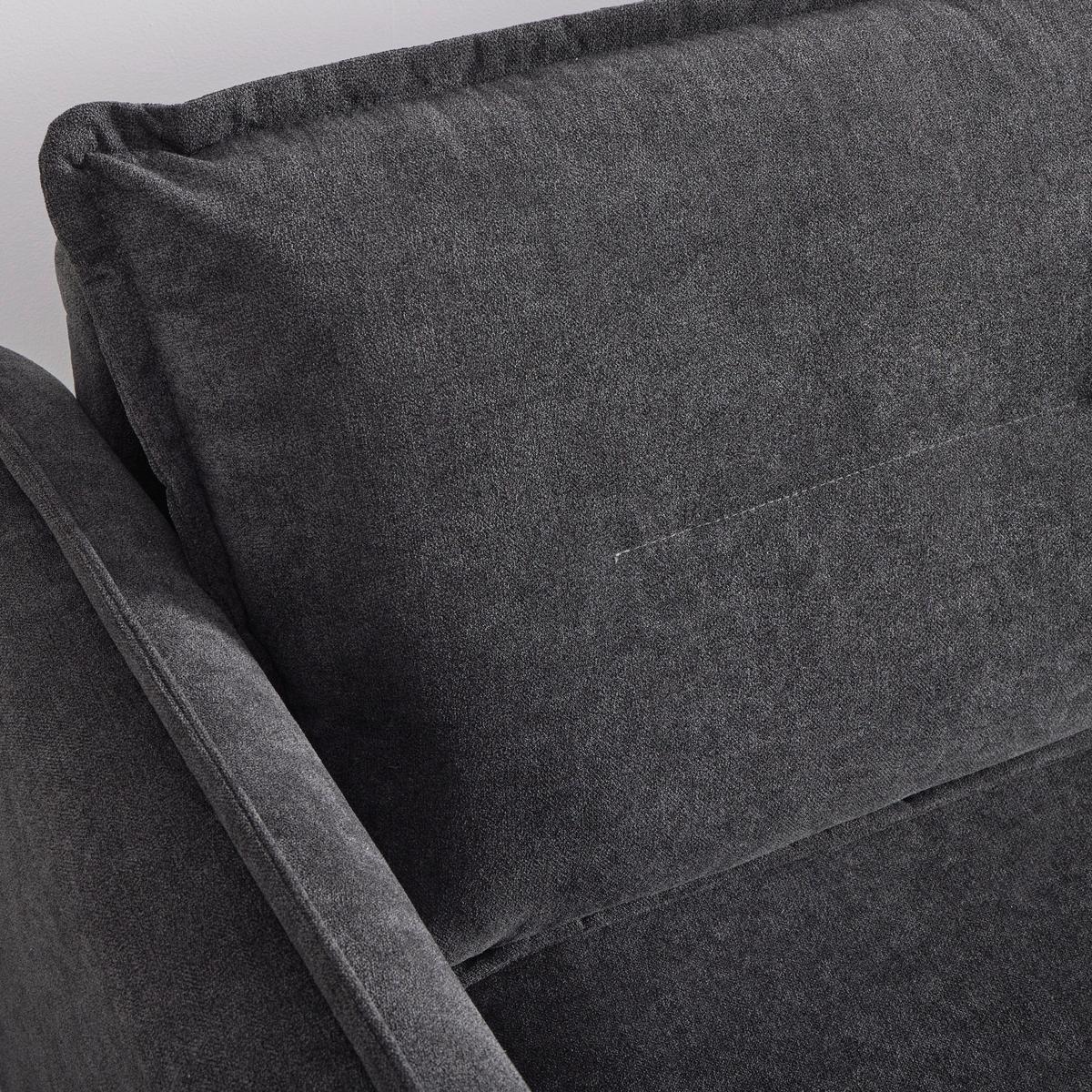 Wohnlandschaft Dajana Dunkelgrau Webstoff - Dunkelgrau/Schwarz, Modern, Holz/Textil (251/102/173cm) - Bessagi Home