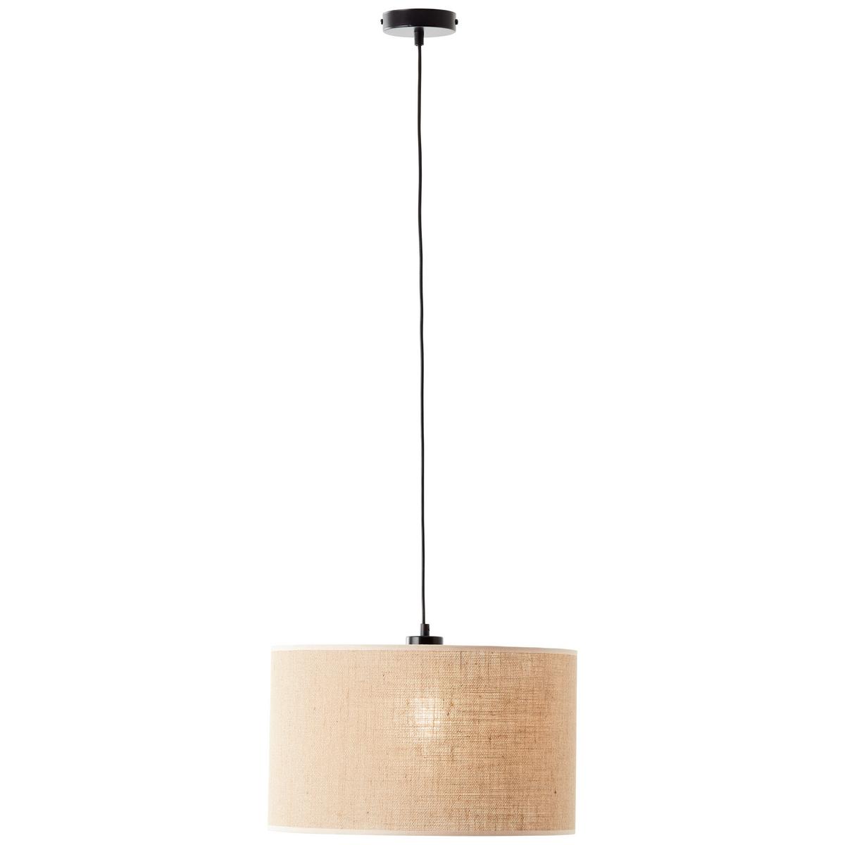 LAMPA WISZĄCA 99822/76 ANIELA PE1 - beżowy/czarny, Trend, metal/tkanina (40/117cm) - Brilliant
