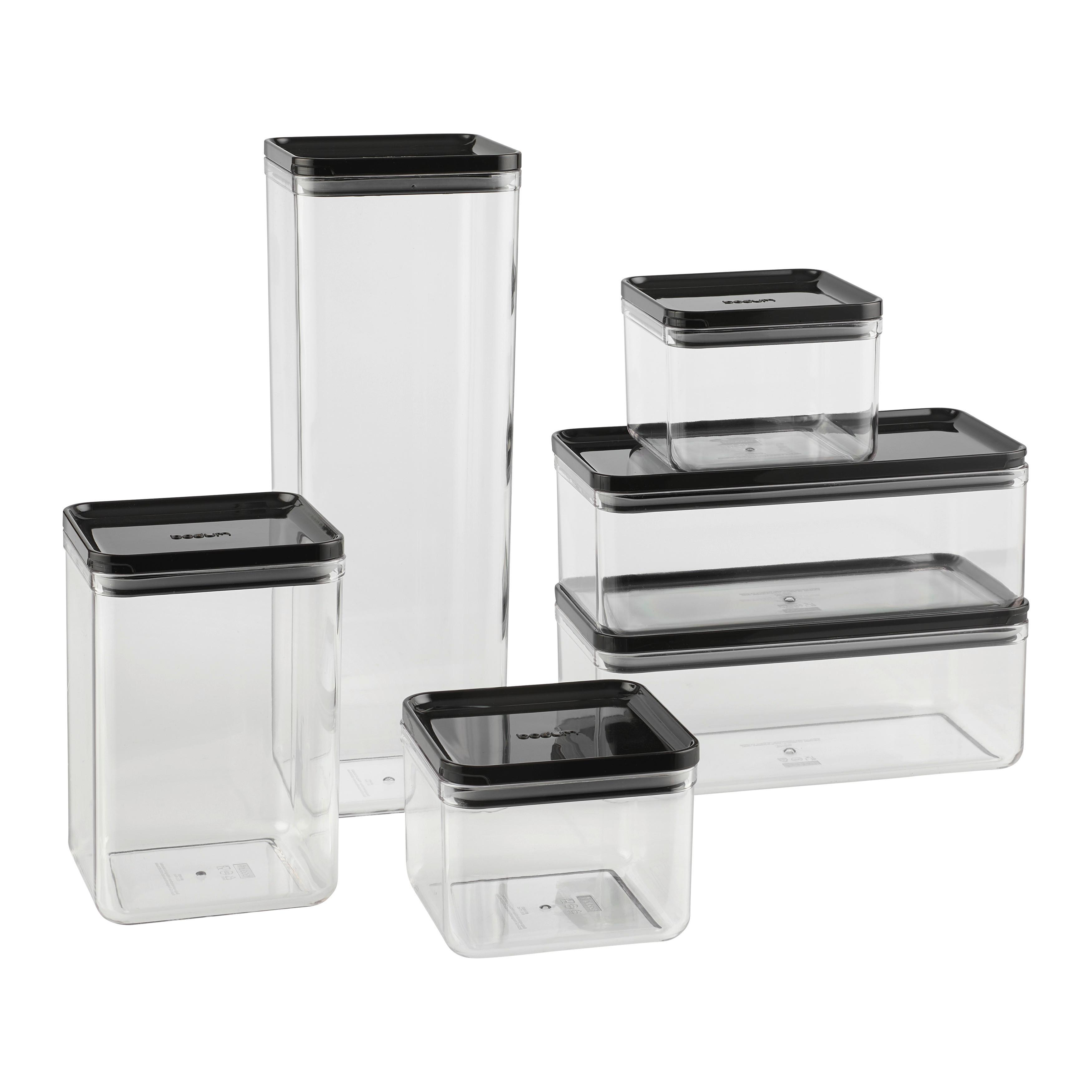 Vorratsdosenset Bodum Transparent, 6-teilig - Klar/Schwarz, KONVENTIONELL (13/12/32cm) - Bodum