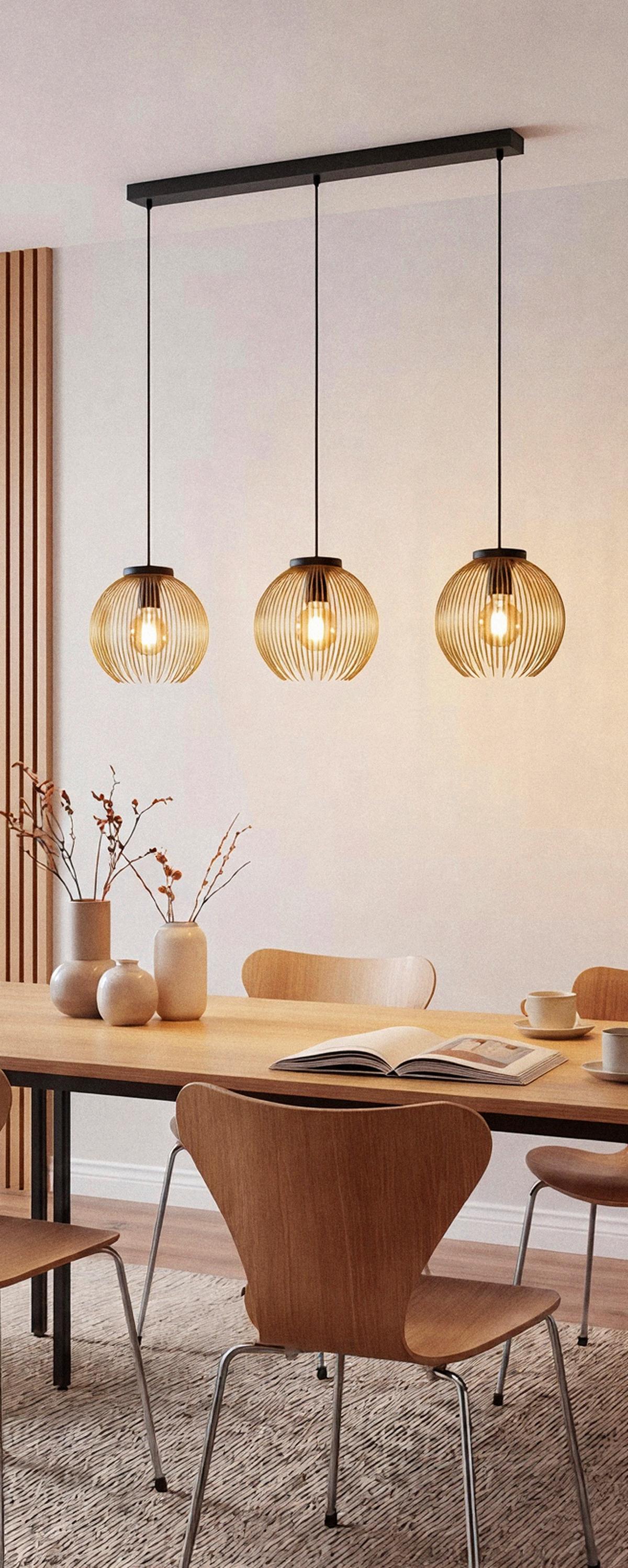 LAMPA WISZĄCA 900167* VENEZUELA - czarny/kolor złoty, Design, metal (93.5/23.5/110cm)