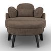 FAUTEUIL BIANCA - couleur naturelle/marron, MODERN, textile/bois (111/69/152cm) - Bessagi Home