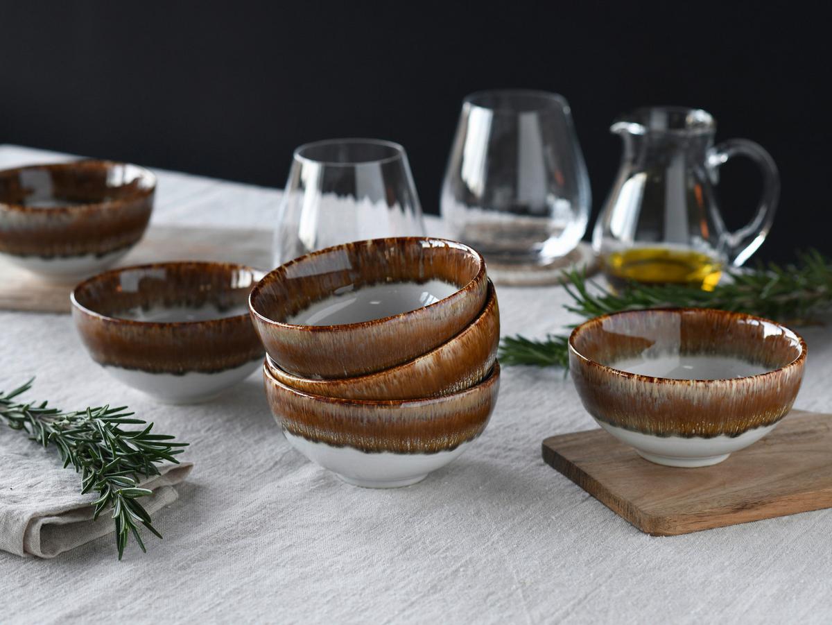 Set Skodelic Za Omake Cascade Brown, 6-Delni - bela/barve brona, Design, keramika (11,5cm) - Creatable