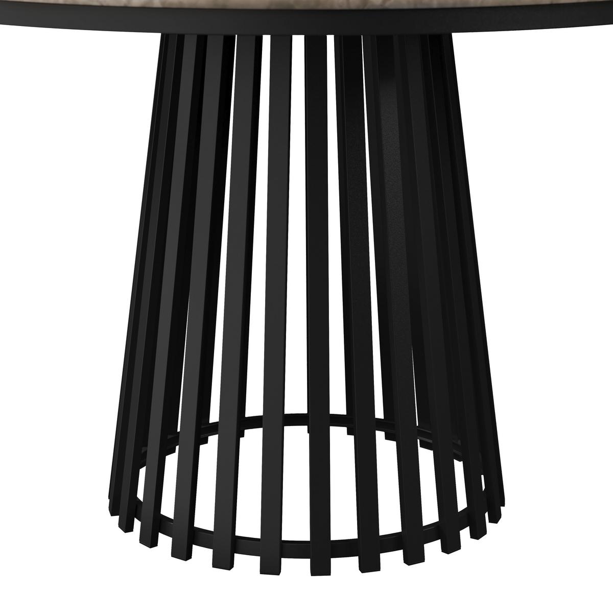 MASĂ PELA - negru/gri, Modern, metal/piatră (110/75cm) - Bessagi Home
