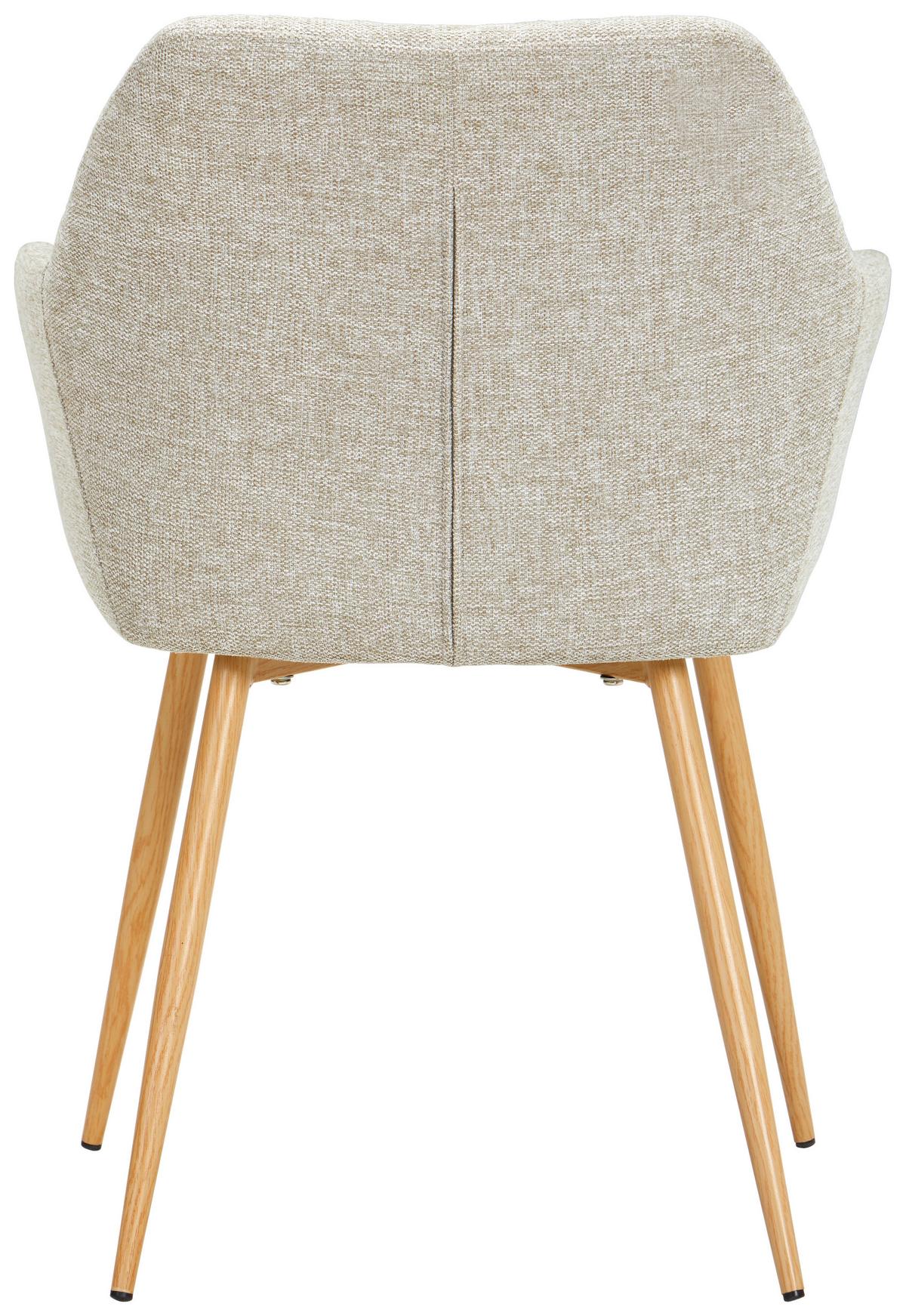 KRZESŁO Z PODŁOKIETNIKAMI LARA - beżowy/kolor dębowy, Konventionell, metal/drewno (56,5/80/58cm) - Livetastic