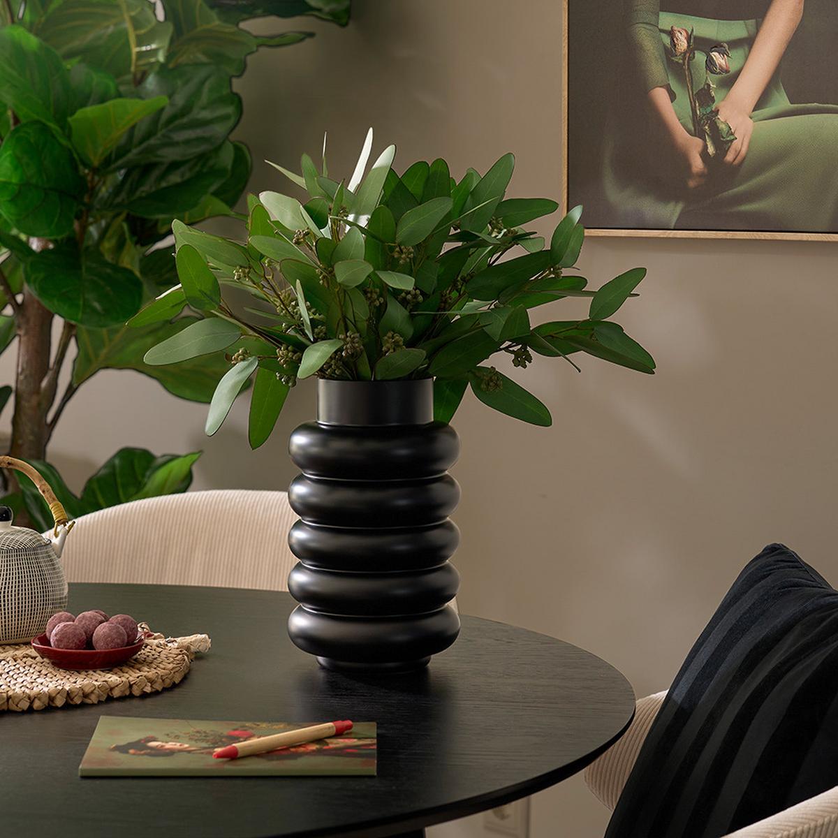 Vase Ribbo Ii In Schwarz - Schwarz, Modern, Glas (15/25cm) - Premium Living