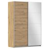 Ormar S Kliznim Vratima Subito - srebrne boje/hrast Artisan, Moderno, drvni materijal/metal (136/197/61cm) - Modern Living