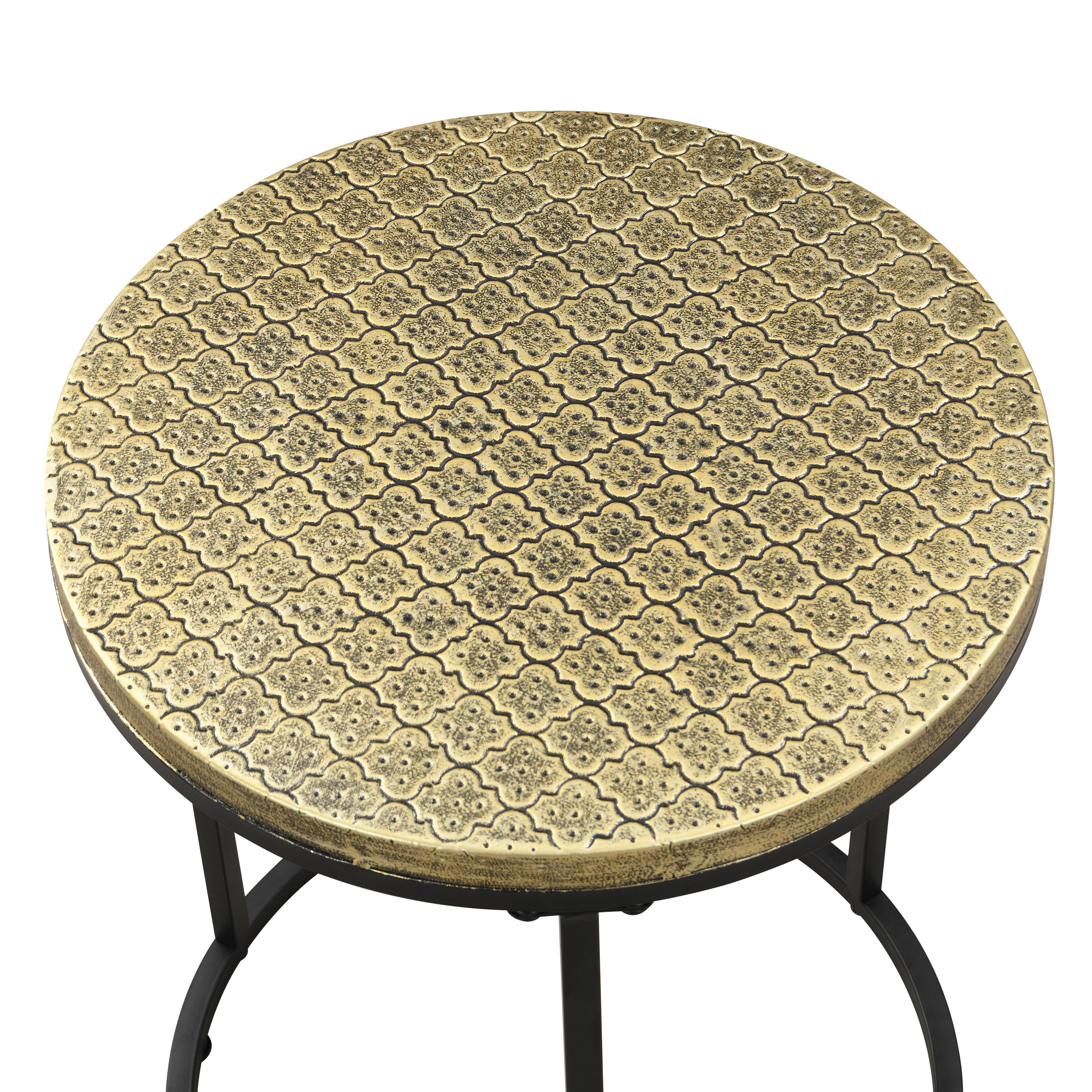 Masă auxiliară MILAN - negru/alămiu, Modern, metal (36/44/36cm) - Modern Living