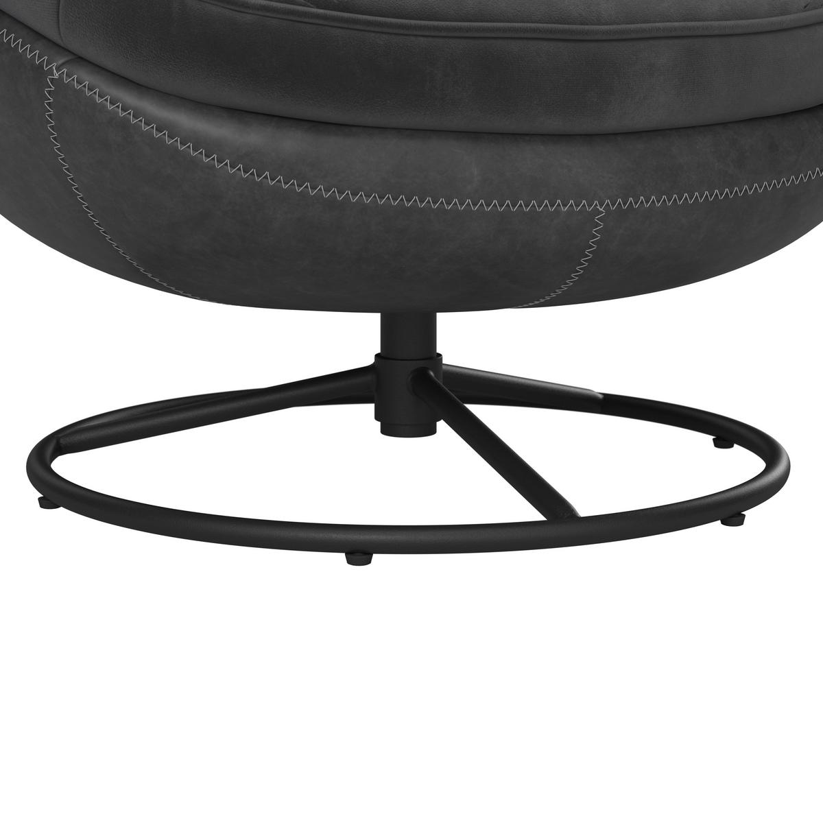 Relax Fotel Lábtartóval Essy - sötétszürke, Modern, textil/fém (83/84,5/86cm) - Bessagi Home