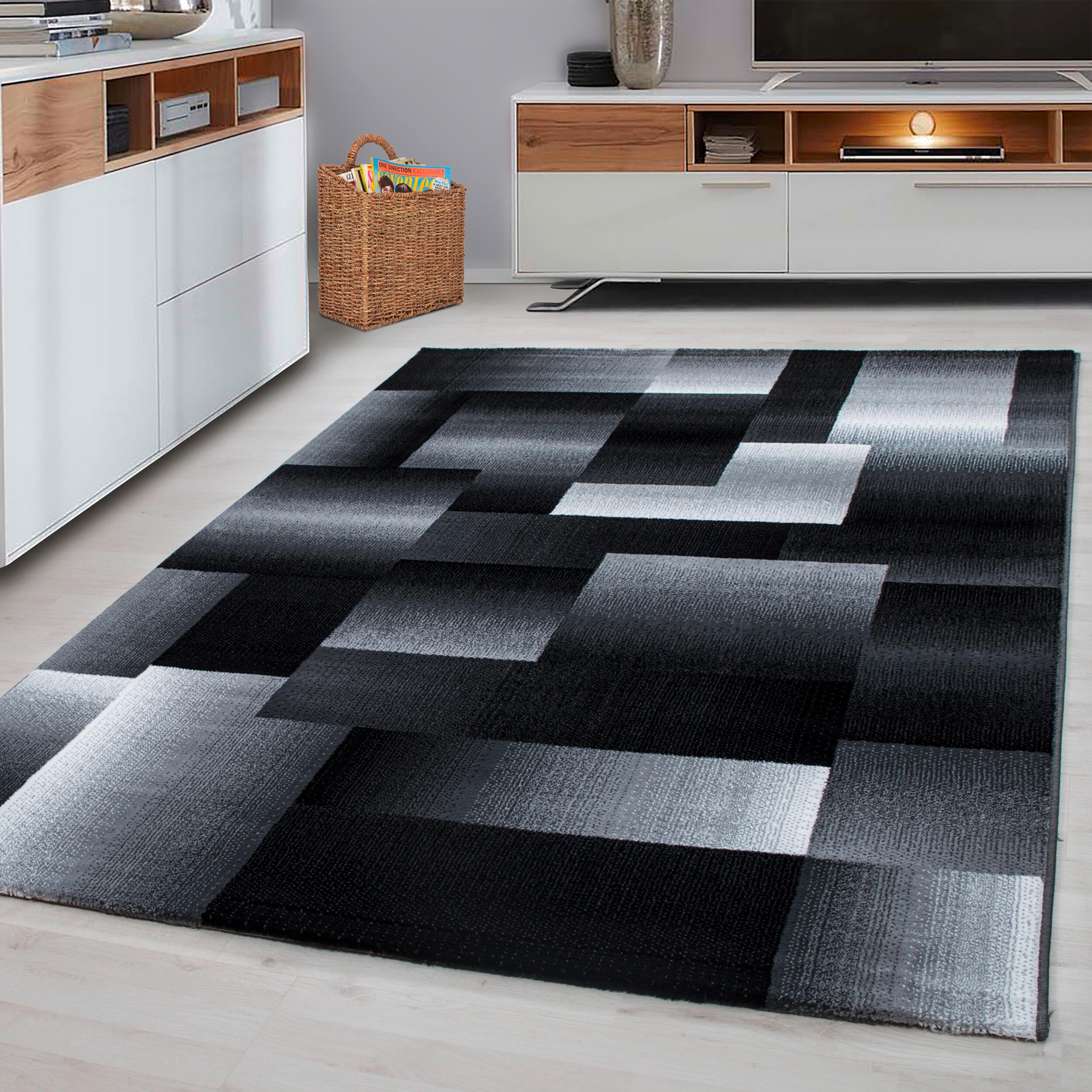 Ravno Tkana Preproga Miami, Črna, 140x200cm - črna, Design, tekstil (140/200cm) - Novel