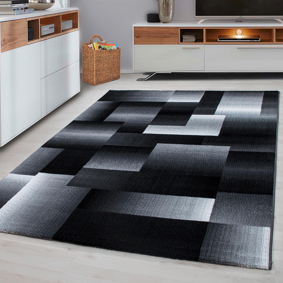 Flachwebeteppich Miami Schwarz ca. 140x200cm - Schwarz, Design, Textil (140/200cm) - Novel