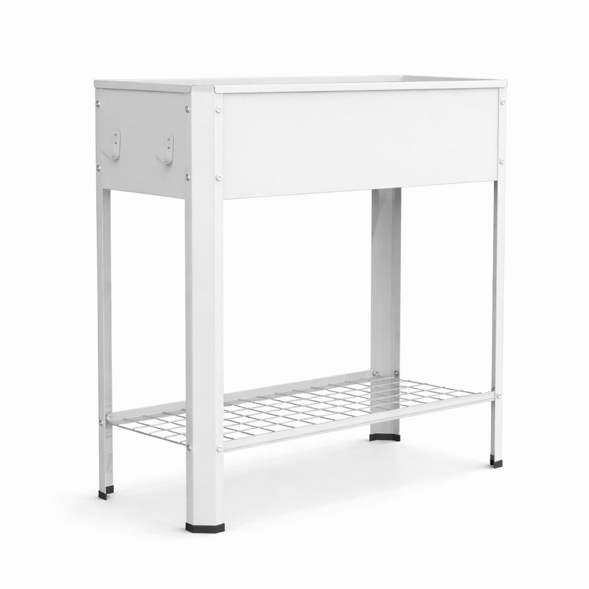 Hochbeet Vcm Hochbeet "balora Xl" - Weiss, Modern, Metall (80/80/35cm)