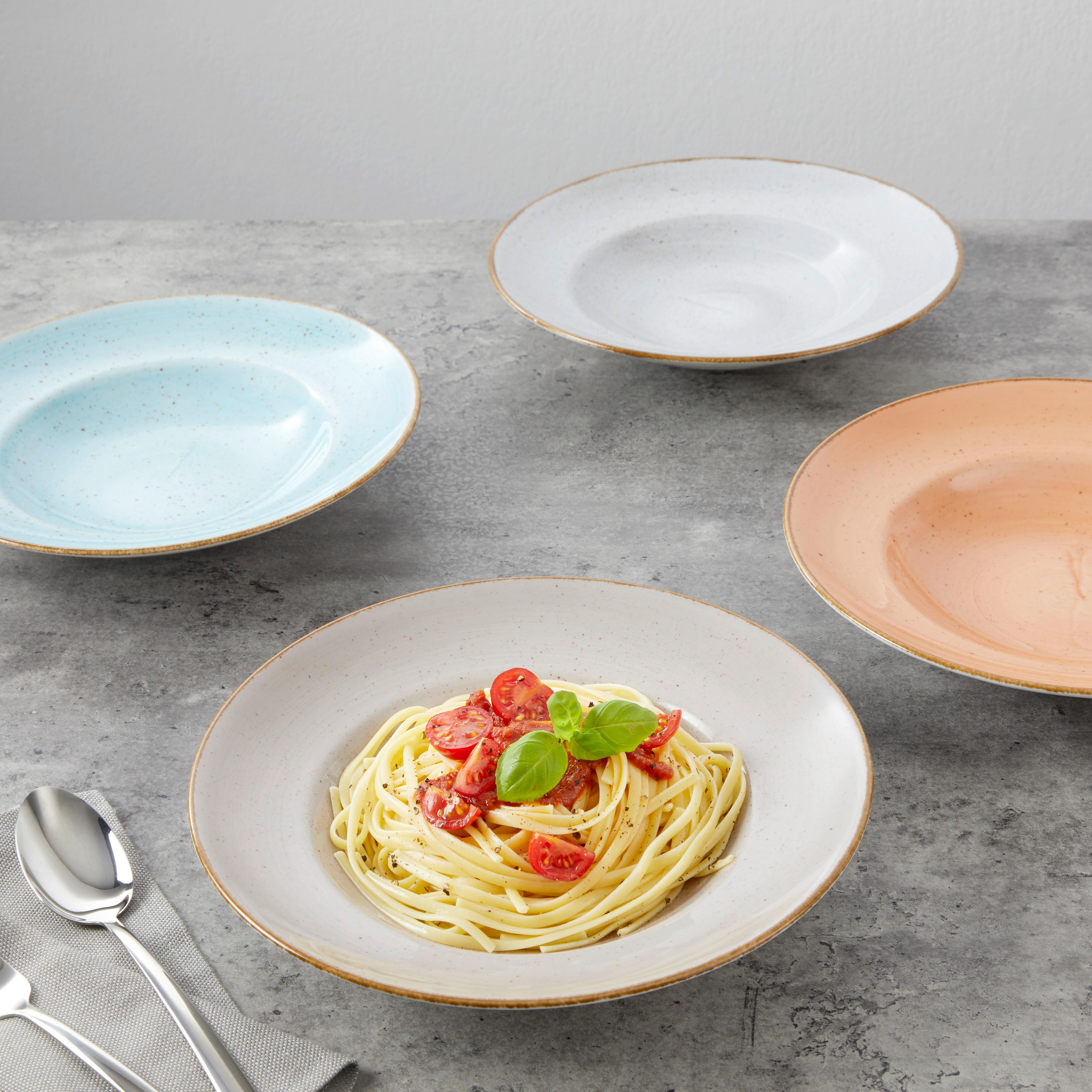 Set Krožnikov Za Testenine Vintage Nature Bunt, 4-Delni - svetlo modra/umazano rjava, Basics, keramika (27cm) - Creatable