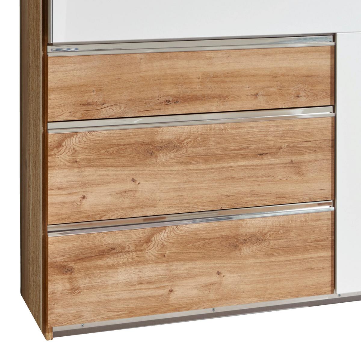Ormar S Kliznim Vratima Level 36a - bijela/boje hrasta, Moderno, drvni materijal/metal (250/216/65cm) - Modern Living