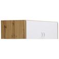 Aufsatzschrank Weiß/Eiche - Eichefarben/Alufarben, MODERN, Holzwerkstoff/Kunststoff (120/39/54cm) - MODERN LIVING
