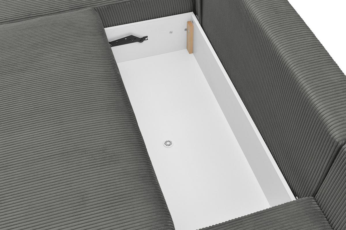 Coltar Kim - gri închis, Modern, lemn (146/313/160cm) - Modern Living
