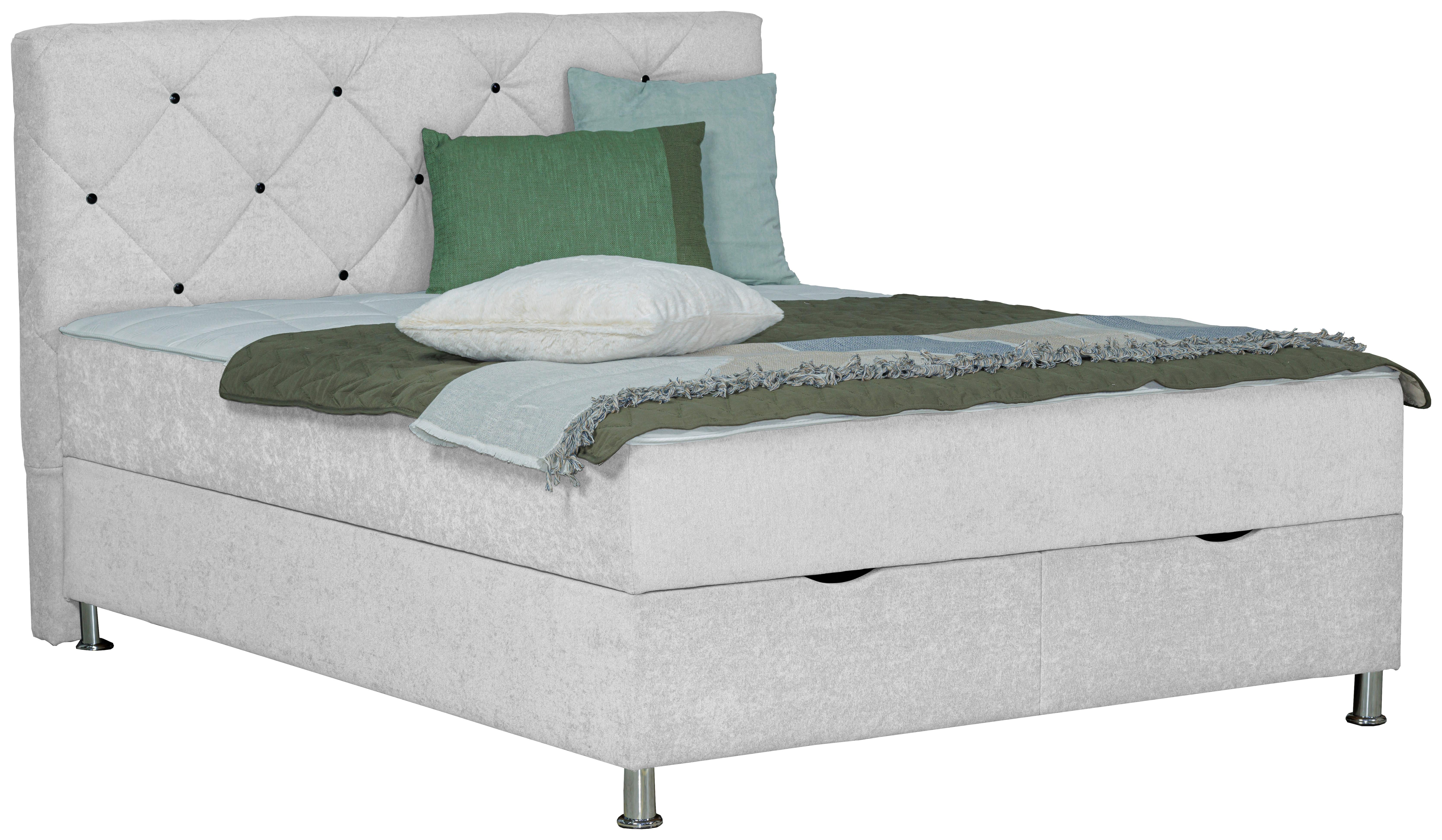 Box Krevet Black Diamond - prirodne boje/boje kroma, Design, tekstil/plastika (160/200cm) - Modern Living