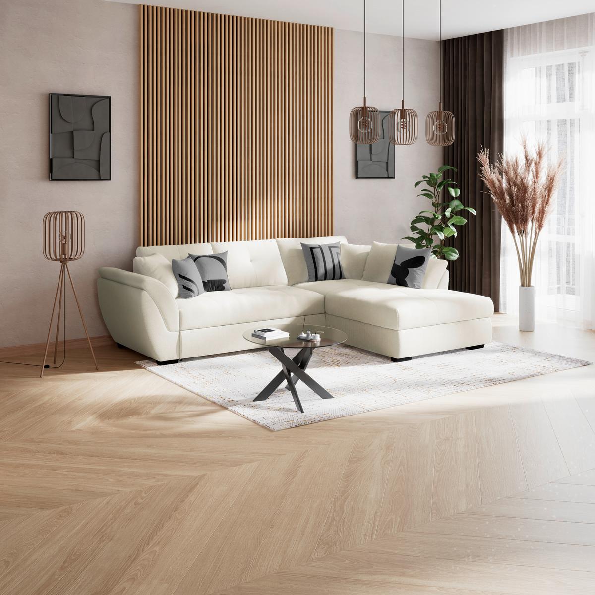 Kutna Garnitura Berisso - siva/crna, Konvencionalno, tekstil (278/187cm) - Ondega