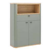 Highboard Lagos Salbeigrün/Eiche Artisan - Salbeigrün/Anthrazit, MODERN, Holzwerkstoff/Kunststoff (109,2/148,3/37,5cm) - Premium Living